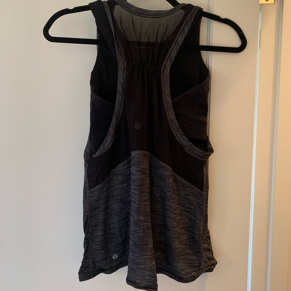 Grey lululemon tank top with built in sports bra